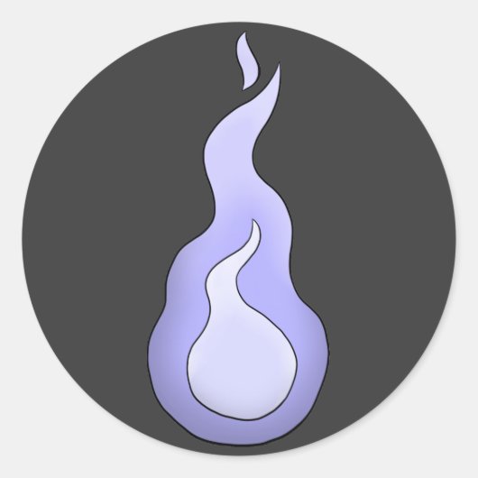 Hitodama Flame Ronde Sticker (Voorkant)