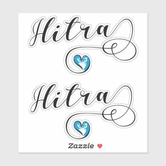 Hitra Flag Heart, Noorwegen Sticker (Vel)