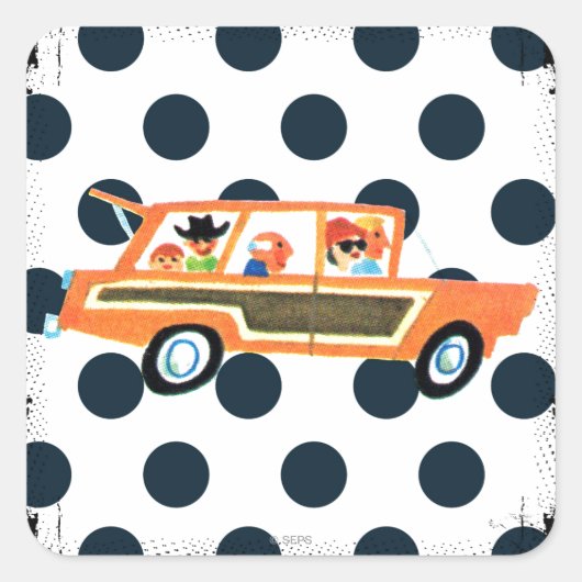 Hitting de Open Road 4 Vierkante Sticker (Voorkant)