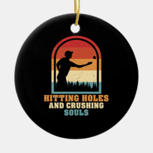 Hitting Holes en Crushing Souls Funny Cornhole Keramisch Ornament