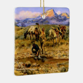 “Hitting Pay Dirt” door Charles M Russell Keramisch Ornament (Rechts)