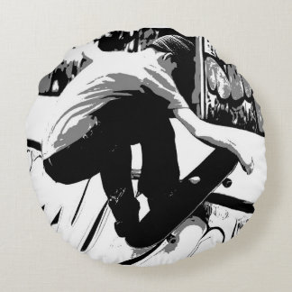 Hitting the Ramp - Skateboarder Rond Kussen
