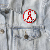HIV/AIDS Advocate Ribbon White Button (In situ)