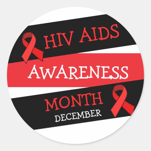 HIV AIDS BEWUSTZIJN MAAND December Stickers (Voorkant)