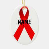 HIV AIDS Custom Christmas Ribbon Keramisch Ornament (Achterkant)