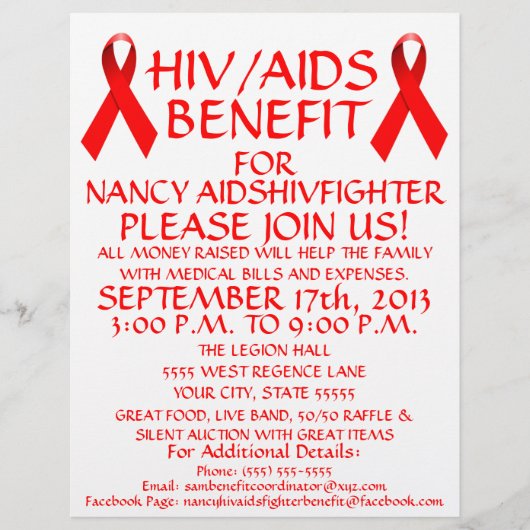 HIV AIDS Red Ribbon Benefit Flyer (Voorkant)
