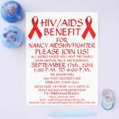 HIV AIDS Ribbon Benefit Flyer (Enkel)