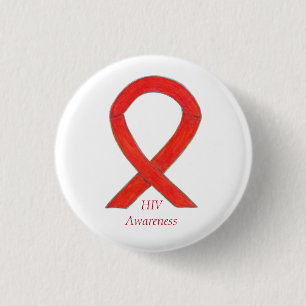 HIV Awareness Ribbon Custom Art Pin Ronde Button 3,2 Cm