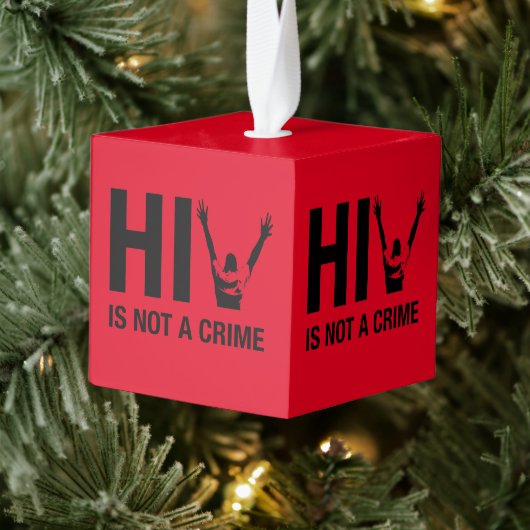 HIV is geen misdaad - HIV Stigma Awareness Kubus Ornament (Boom)