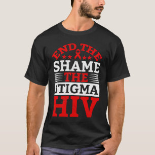 HIV-schaamte Stigma Red Ribbon Awareness World AI T-shirt