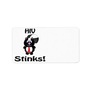 Hiv Stinks Skunk Awareness Design Etiket