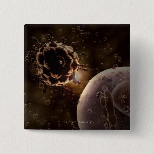 HIV VIERKANTE BUTTON 5,1 CM (Voorkant)