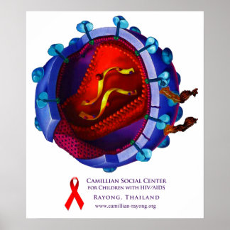 HIV-virus ( hiv / aids - liefdadigheidsinstelling  Poster