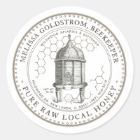 Hive Honey Label met honingraat taupe