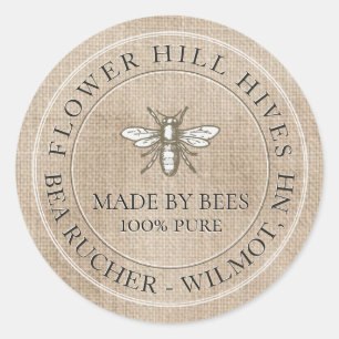 Hive Products Muslin Mini Label met Heraldic Bee