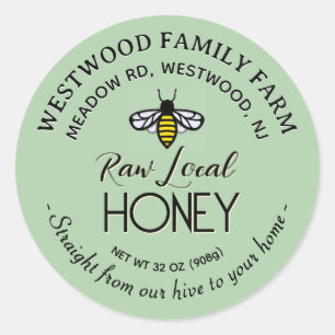 Hive to Home Honey Label met Bee Green