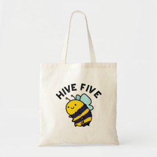 Hive vijf grappige hoge vijf bij woordspeling tote bag