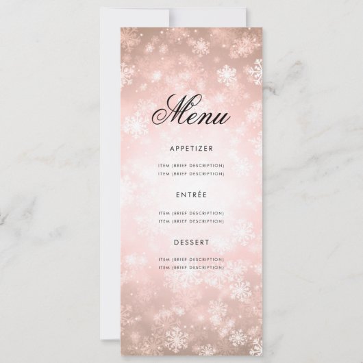 Hiver 50 Anniversaire Programme Rose Gold Menu (Dos)