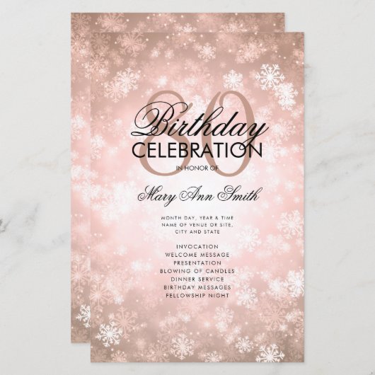 Hiver 80e anniversaire Programme Rose Gold Wonderl (Devant / Derrière)