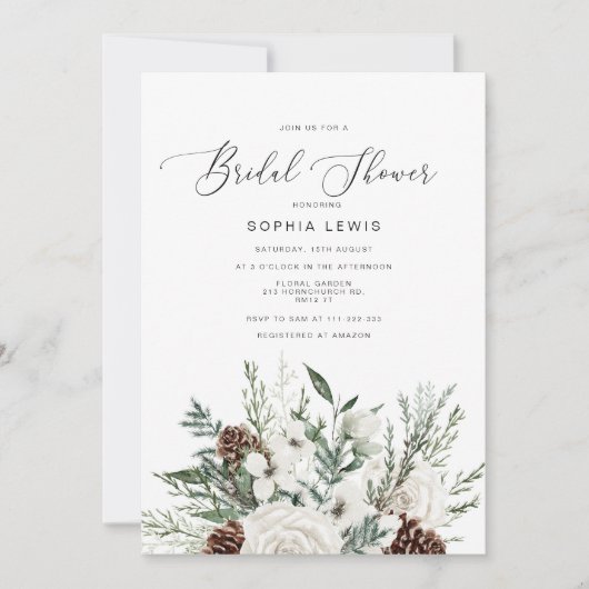 Hiver à feuillage persistant élégante invitation à (Devant)