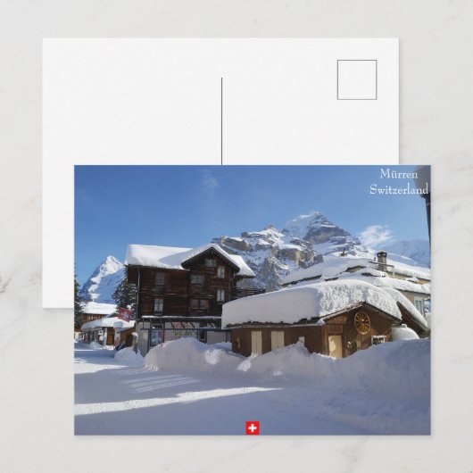 Hiver à Mürren, Suisse Carte postale (Devant / Derrière)