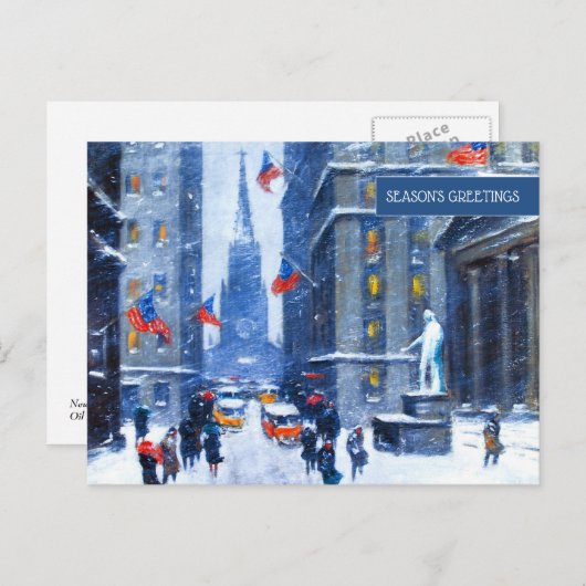 Hiver à New York. Cartes postales de Noël (Devant / Derrière)