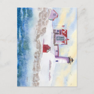 hiver à Nubble LIghthouse dans Maine Carte postale