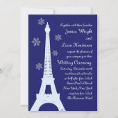 Hiver à Paris Faire-part de mariage indigo (Devant)