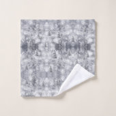 Hiver Abstrait Tree Grey Holiday (Gant de toilette)