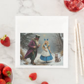 Hiver Alice dîners serviettes en papier (En situation)