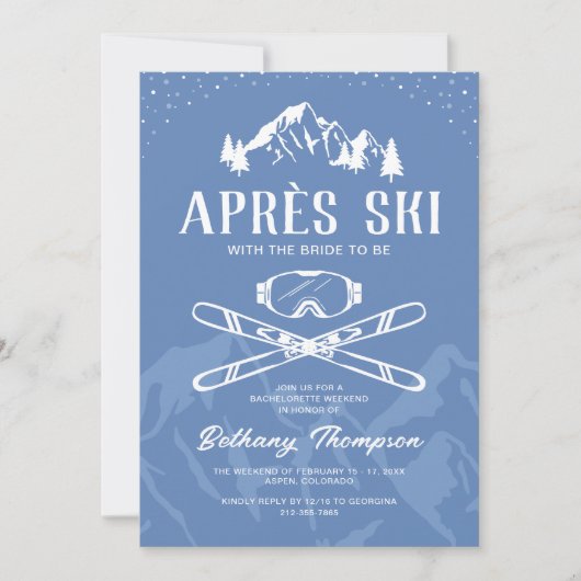 Hiver après Ski Bachelorette Invitations (Devant)