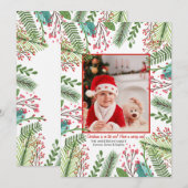 Hiver Aquarelle Carte photo de vacances (Devant / Derrière)