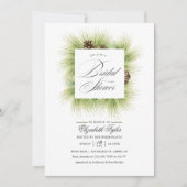 Hiver Aquarelle Pines Douche nuptiale Invitation (Devant)