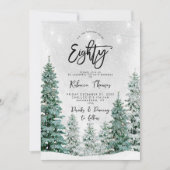 hiver arbres 80e anniversaire invitation (Devant)