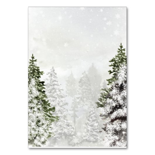 hiver arbres neige scène mariage numéro de table c (Dos)