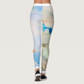 Hiver Ariel Marbre bleu Marbre de la mode Leggings (Dos)