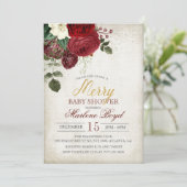 Hiver Automne Baby shower de vacances Invitation (Debout devant)