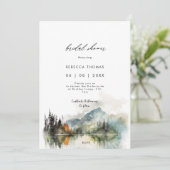 hiver automne forêt rustique nuptiale invitation (Debout devant)