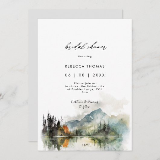 hiver automne forêt rustique nuptiale invitation (Devant / Derrière)