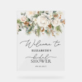 Hiver Blanc Floral Élégant Fête des mariées Bienve (Recto)