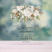 Hiver Blanc Floral Élégant Fête des mariées Bienve (Neutre)