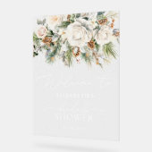 Hiver Blanc Floral Fête des mariées de verdure Bie (Angle)