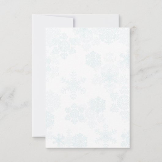 Hiver Blanc Poinsettia Snowflakes Mariage RSVP (Dos)