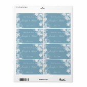 Hiver Bleu Blanc Snowflakes Mariage Étiquette d'ea (Feuille entière)