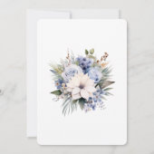 Hiver Bleu Floral Invitation de douche nuptiale (Dos)