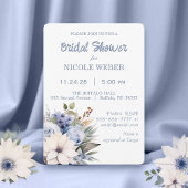 Hiver Bleu Floral Invitation de douche nuptiale