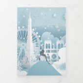 Hiver bleu glace à Paris Quinceañera Tri-Fold Invi (Page de couverture)