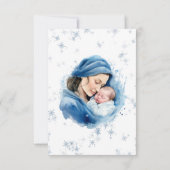 Hiver Bleu Mère et Baby shower enfant Merci (Dos)