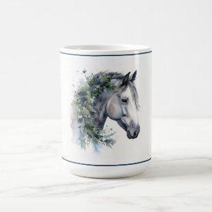 Hiver Bliss Aquarelle Cheval Mug