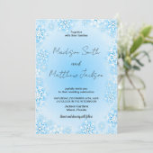 Hiver Blue Neige Mariage Invitations (Debout devant)